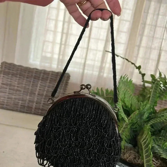 Black beaded evening bag - Picture 4 of 10